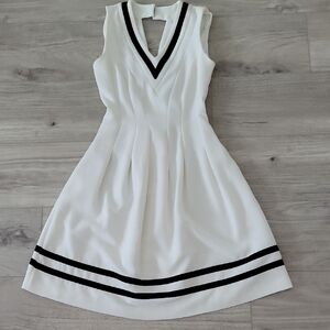 Elegant White and Black Women's Dress